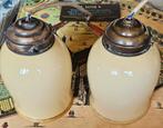 2 lampes suspendues anciennes en opaline, Enlèvement ou Envoi