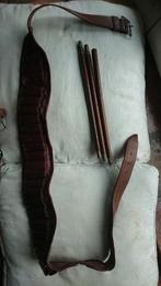 Riem leder met 25 vakjes voor kogels,ca 3cm. lengte 150 cm, Ophalen