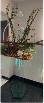 Glazen zuil met krans voor kerst ornament, Ophalen, Gebruikt, Binnen