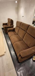 Bruine salon in stof., Ophalen, Zo goed als nieuw, Stof