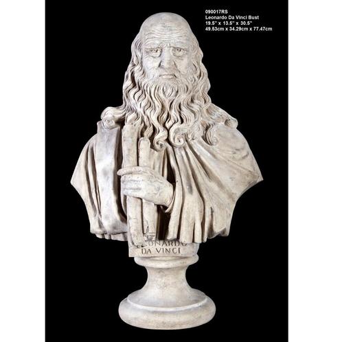Leonardo Da Vinci beeld – Buste Hoogte 78 cm, Verzamelen, Muziek, Artiesten en Beroemdheden, Nieuw, Ophalen