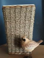 Keramieken vintage pot of  vaas mt mantel gevlochten zeegras, Ophalen, Overige materialen, Wit, Zo goed als nieuw
