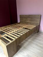 Lit 2 personnes, Ophalen, Bruin, Tweepersoons, 140 cm