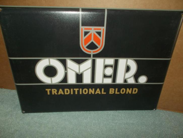 OMER - blikken reclame - 29,5 x 20,5cm - BOCKOR, Verzamelen, Biermerken, Zo goed als nieuw, Reclamebord, Plaat of Schild, Overige merken