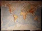 Wereldkaart: L: 164 x B: 223, Antiquités & Art, Antiquités | Cartes scolaires, Enlèvement, Géographie