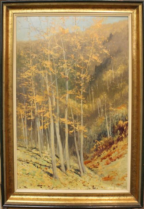 Vital Keuller (1866-1945): Forêt de St-Hubert 1929 (49x69cm), Antiek en Kunst, Kunst | Schilderijen | Klassiek, Ophalen of Verzenden