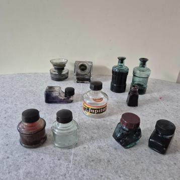 Vintage inktpotten in glas, oa Jupiter beschikbaar voor biedingen