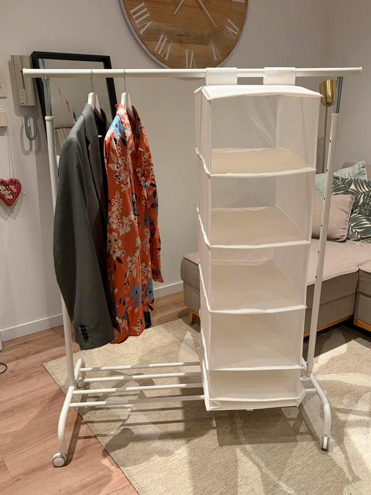 RIGGA IKEA kledingrek + opbergvakken, Kleding | Dames, Kledingrekken, Zo goed als nieuw, Ophalen