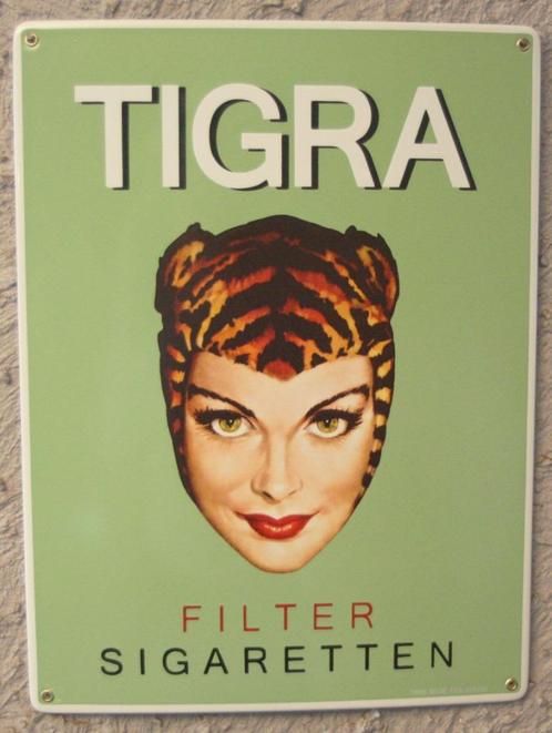 Tigra Emaille Reclamebord / Angelina Saey / Email Belge, Antiek en Kunst, Antiek | Email, Ophalen of Verzenden