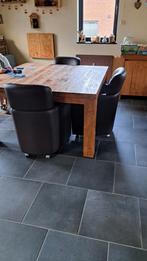 table carrée 140cm  teck massif, Huis en Inrichting, Tafels | Eettafels, Teakhout, Gebruikt, Ophalen