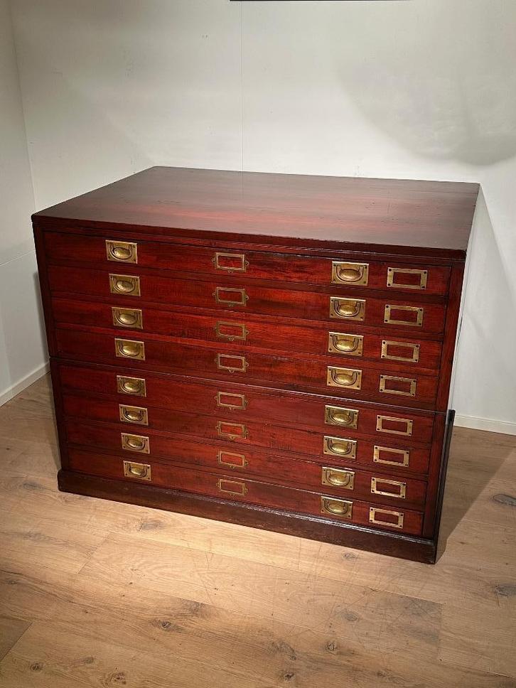 Oude Engelse kaartenkast, Antiek en Kunst, Antiek | Kantoor en Zakelijk, Ophalen of Verzenden