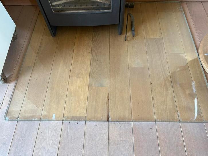 Glazen plaat onder kachel, Doe-het-zelf en Bouw, Glas en Ramen, Gebruikt, Ophalen