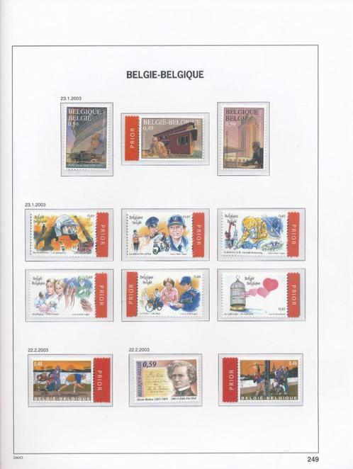 Jaar 2003, minder dan postprijs, op gratis DAVO Luxe, Postzegels en Munten, Postzegels | Europa | België, Postfris, Postfris, Ophalen of Verzenden