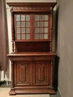 Oude eikenhouten kast met 2 carrosserieën, Antiek en Kunst, Ophalen