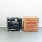 4 Cassina LC2 fauteuil Zwart leer Le Corbusier Nieuw, Cuir, Enlèvement ou Envoi, Neuf