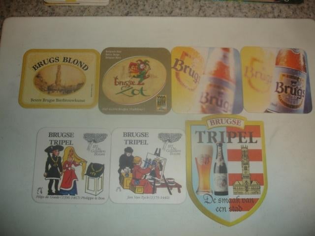 7 bierviltjes van Brugse Bieren, verschillend, Ophalen of Verzenden, Zo goed als nieuw, Viltje(s), Overige merken
