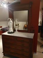 Mooie vintage commode met marmeren blad en spiegel, Antiek en Kunst, Ophalen