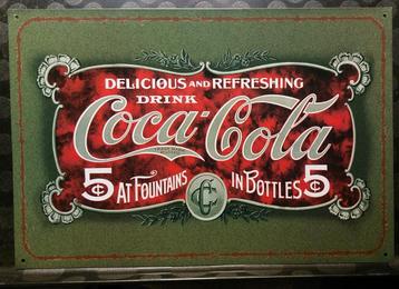 Metalen COCA COLA bord beschikbaar voor biedingen
