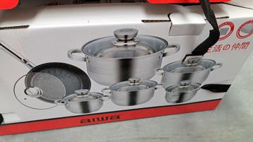 Nieuw set 12 delig kookpotten set.kan ook op inductie  beschikbaar voor biedingen