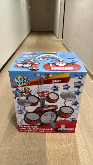 Drum set 7-delig met DJ keyboard, microfoon en stoel, Kinderen en Baby's, Ophalen, Gebruikt, Met geluid