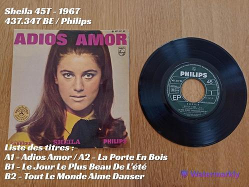 Sheila Adios amor 45T - 1967, CD & DVD, Vinyles Singles, Utilisé, EP, 7 pouces, Enlèvement ou Envoi