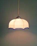 Art Deco hanglamp in witte en blauwe opaline, 1930, Antiek en Kunst, Ophalen of Verzenden