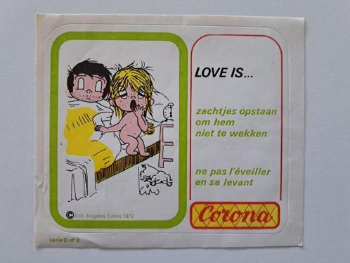 Autocollant vintage - Corona - L'amour se tient debout douce, Collections, Autocollants, Comme neuf, Marque, Enlèvement ou Envoi