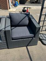 Loungeset met opbergbox voor kussens, Tuin en Terras, Ophalen, Kunststof, Gebruikt, Bijzettafel