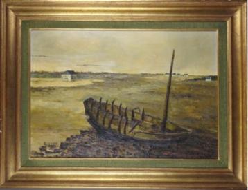 huile sur toile marine signe logeais beschikbaar voor biedingen