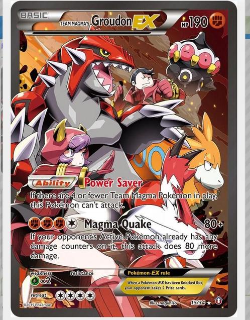 GEZOCHT: team magma’s groudon ex 15, Hobby en Vrije tijd, Verzamelkaartspellen | Pokémon, Zo goed als nieuw, Verzenden