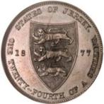 1/24 shilling - Victoria  Jersey 1877-H (Heaton and Sons), Ophalen of Verzenden, Losse munt, Overige landen