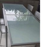 Glazen eettafel met stoelen, Ophalen, Gebruikt