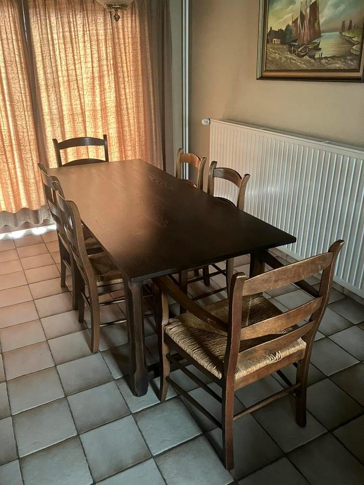 Eettafel, Huis en Inrichting, Tafels | Eettafels, Gebruikt, 50 tot 100 cm, 200 cm of meer, Vijf personen of meer, Rechthoekig