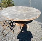 Teak houten ronde tafel, Ophalen, Gebruikt