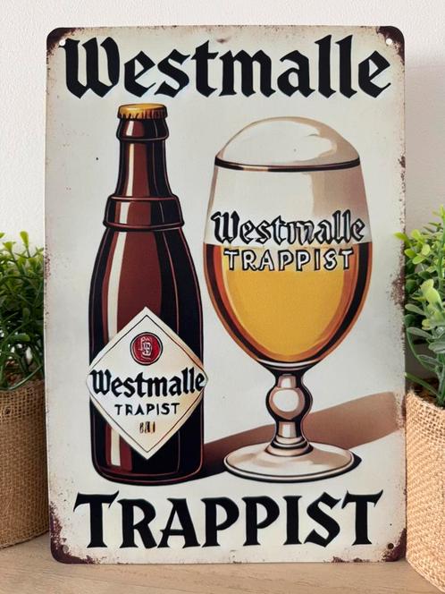 Metalen reclamebord Westmalle Trappist, Verzamelen, Biermerken, Ophalen of Verzenden