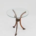 Bijzettafel/Belgo Chrom/mid- century/hollywood regency, Ophalen, Zo goed als nieuw, Glas