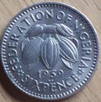 NIGERIA : SIXPENCE 1959 KM 4 Spiegelglans !!, Losse munt, Verzenden, Nigeria