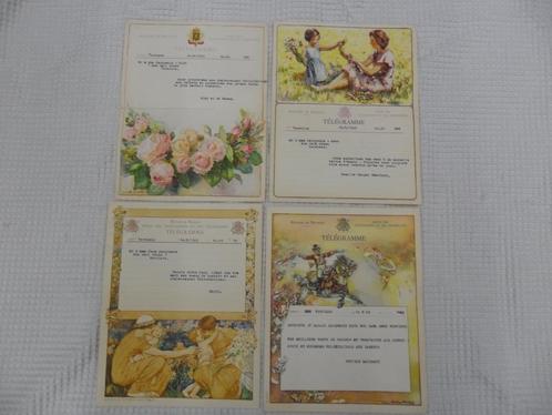 Vintage 4 télégrammes 14/8/1943 Royaume de Belgique RTT, Collections, Rétro, Autres types, Enlèvement ou Envoi