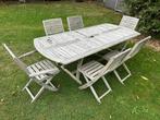 Table de jardin + 6 chaises, Ophalen, Gebruikt, 6 zitplaatsen, Loungeset