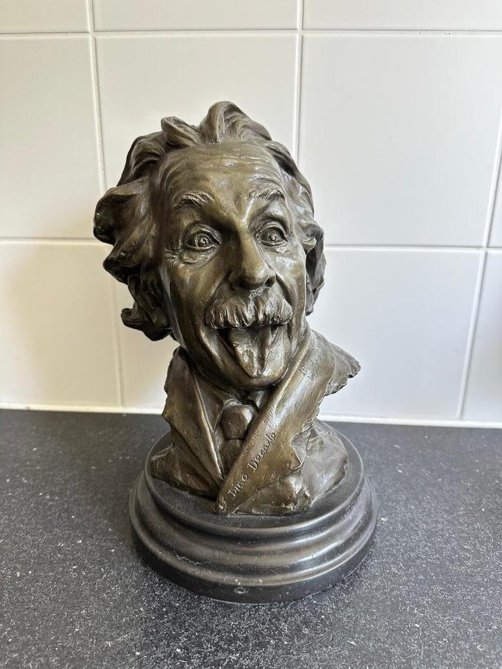 RARE Grand bronze Albert Einstein par Dino Decarlo, Antiek en Kunst, Antiek | Brons en Koper, Brons, Ophalen