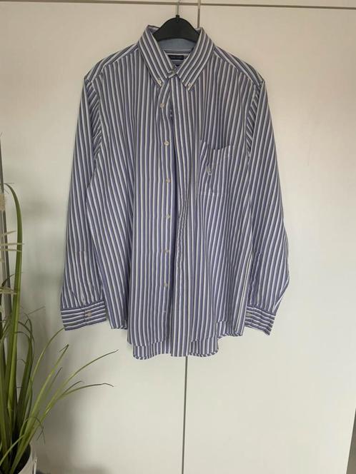 Chaps Gestreept Blauwpaars Overhemd – Maat M, Kleding | Dames, Blouses en Tunieken, Zo goed als nieuw, Maat 38/40 (M), Blauw, Ophalen of Verzenden