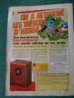 Tintin - publicité papier trésors de Hergé - 1986, Collections, Enlèvement ou Envoi, Tintin, Utilisé, Autres types