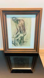 Ingekaderde prent van Constant Permeke De Bedelaar, Ophalen of Verzenden