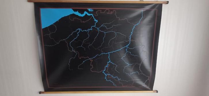 schoolplaat schoolkaart België, Antiek en Kunst, Antiek | Schoolplaten, Aardrijkskunde, Ophalen