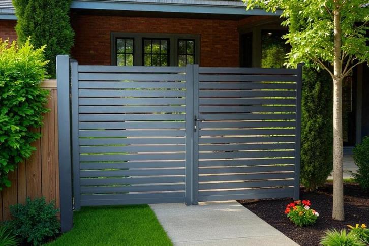 Superpromo! Nieuwe aluminium dubbele poort type Procida, Tuin en Terras, Tuinpoorten, Nieuw, Aluminium, Ophalen