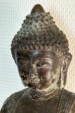 Grand Ancien Bouddha en Bronze Patiné de Chine, Enlèvement ou Envoi