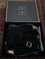 BALMAIN x H&M - Bottines en cuir nubuck doré & noir (41), Noir, Balmain, Enlèvement ou Envoi, Boots et Botinnes