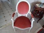 Louis XV zetel wit hout in bordeaux stof, Ophalen