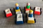 Fisher Price 6 auto's + 3 personages - speelgoed 1970