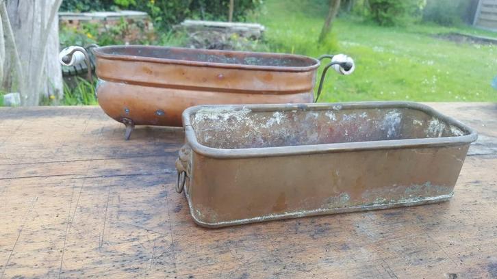 2 Koperen plantenschalen nieuwe prijs!!!, Antiek en Kunst, Antiek | Brons en Koper, Ophalen